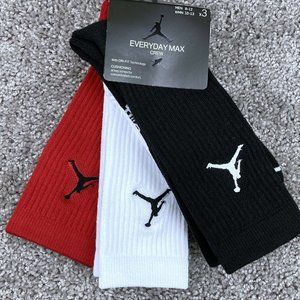 Jordan Jumpman Dri Fit Crew Socks 3 Pairs Mens Large Sizes 8-12 Multicolor